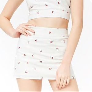 Forever 21 Embroidered Cherry Skirt XS